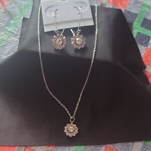Elegant Pink and Silver Jewelry Set